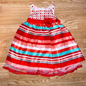 Nannette Striped and Polka Dot Formal 12 Month Dress